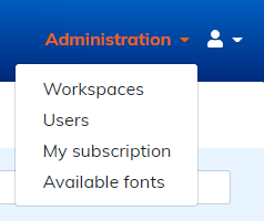 Administration menu for the customer account manager