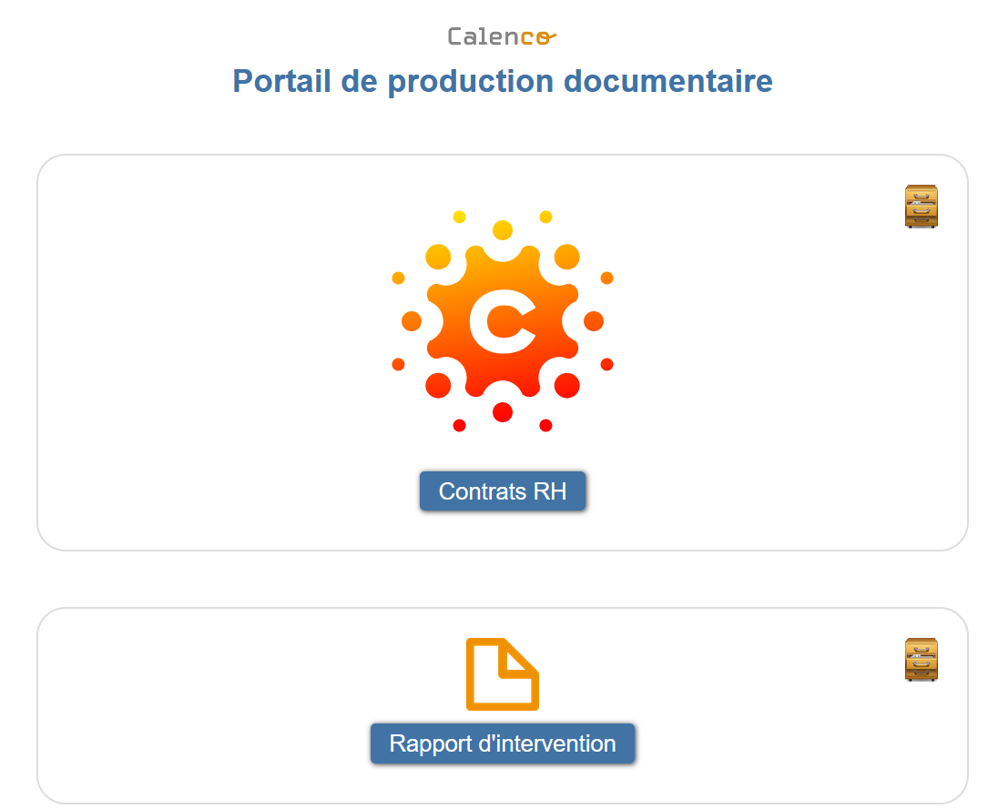 Example of the portal web interface
