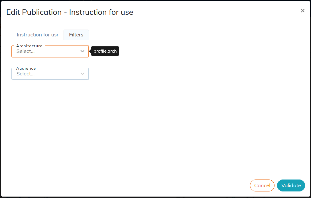 Filtering a publication