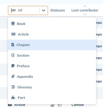 Root item menu