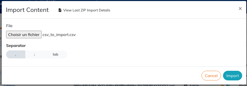 To Import a .csv
