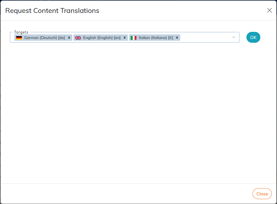 Choice of translation languages