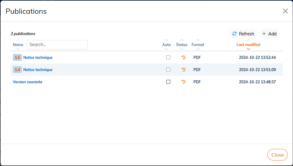Managing publications