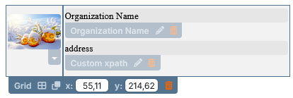 Preview of grid settings in the studio