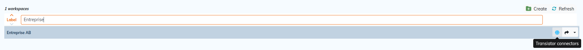 Workspaces menu